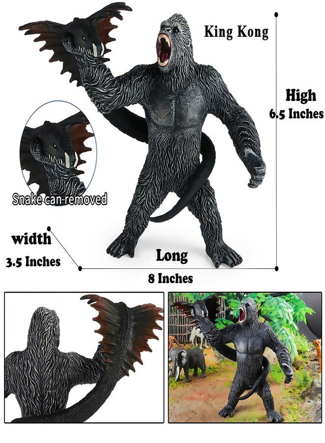 Higherbros Gorilla Toy Model, Black Gorilla with Snake Action Figures, Wildlife Toys Set for Kids Gift, Play or Decor. - Image 4